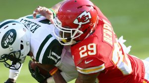 Kansas City safety Eric Berry had 5 tackles despite playing a limited backup role in his return from a high ankle sprain that sidelined #29 for nearly two months.