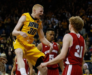 Aaron White will need to find someway to slow down Frank Kaminsky. 
