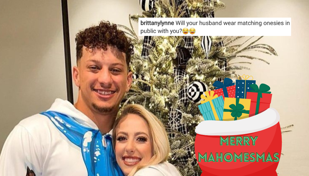 LOOK: Merry Mahomes Christmas w/ Brittany & Patrick in onesies