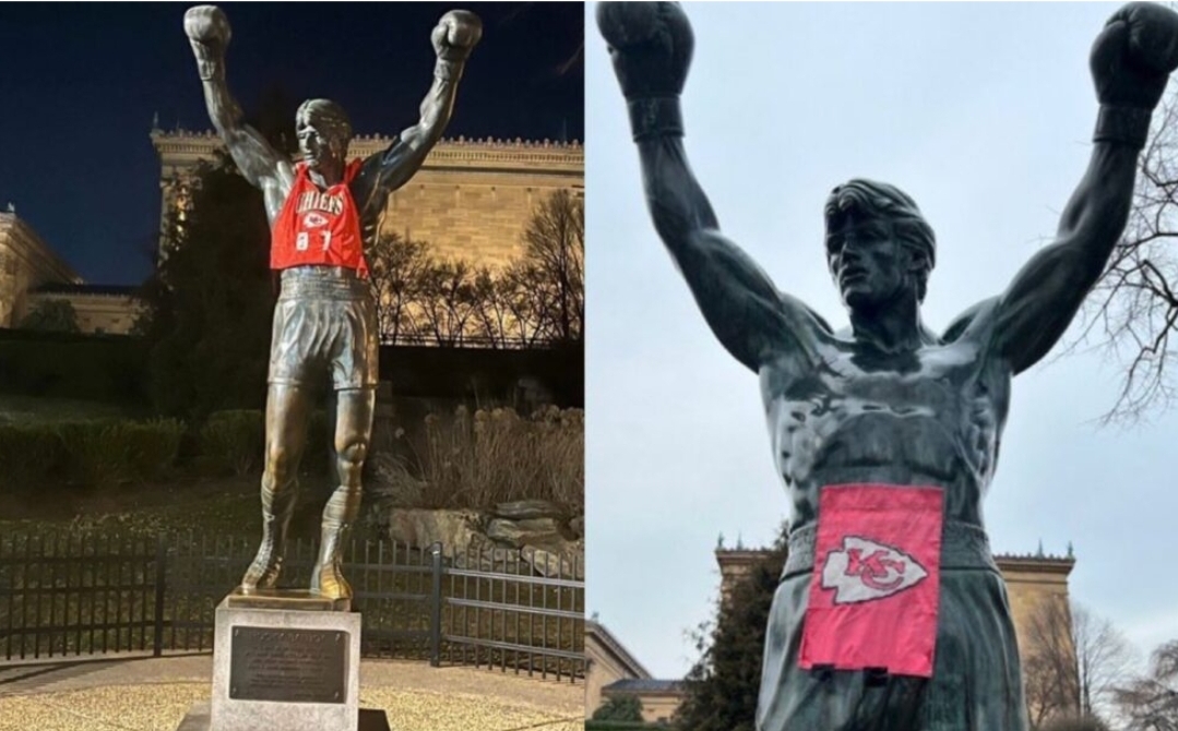 Chiefs fans don't listen, desecrate Rocky statue 
